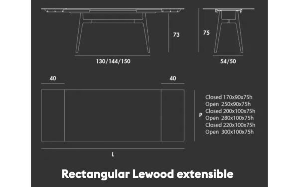 Разтегателна маса LEWOOD RECTANGULAR Sovet - 3 - Stolbg.com