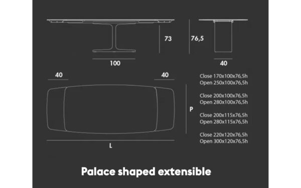 Разтегателна маса PALACE SHAPED Sovet - 4 - Stolbg.com