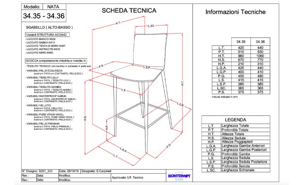 Бар стол NATA Bontempi - 4 - Stolbg.com