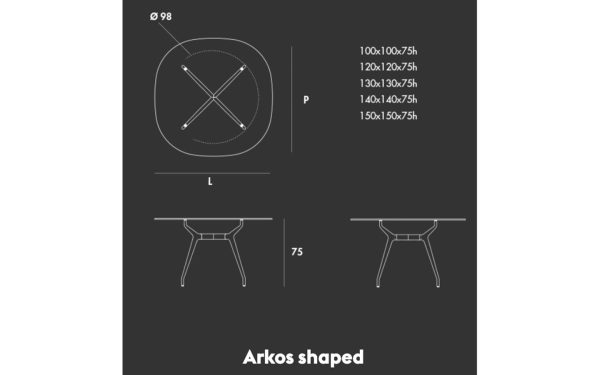 Маса ARKOS SHAPED SQUARE Sovet - 7 - Stolbg.com