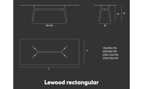 Маса LEWOOD RECTANGULAR Sovet - 4 - Stolbg.com