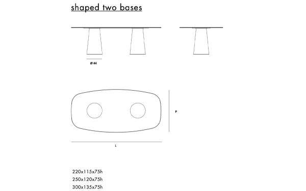 Маса TOTEM TWO BASES Sovet - 4 - Stolbg.com