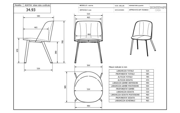 Стол AGATHA METAL Bontempi - 5 - Stolbg.com