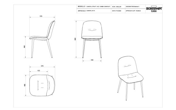 Стол CHANTAL METAL Bontempi - 5 - Stolbg.com