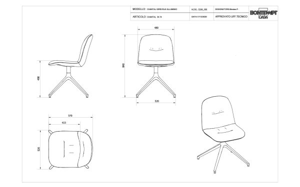Стол CHANTAL SWIVEL Bontempi - 7 - Stolbg.com