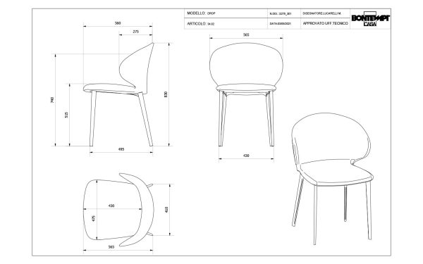 Стол DROP METAL FRAME Bontempi - 9 - Stolbg.com