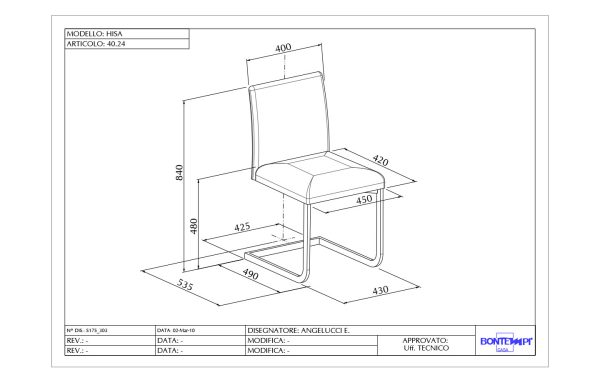 Стол HISA Bontempi - 3 - Stolbg.com