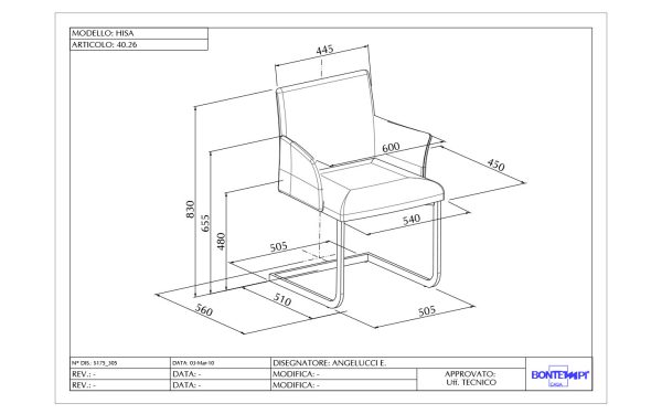 Стол HISA Bontempi - 4 - Stolbg.com