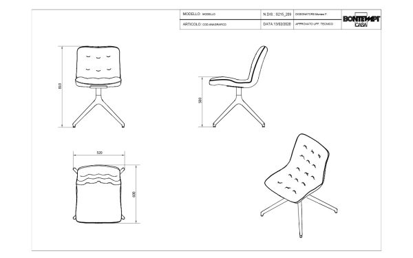 Стол KUGA SLIM SWIVEL Bontempi - 2 - Stolbg.com