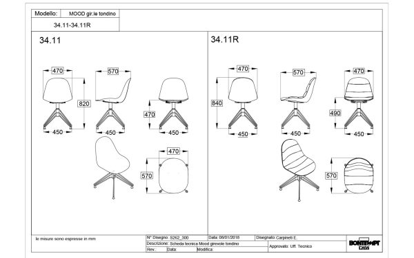 Стол MOOD SWIVEL 4 LEGS Bontempi - 6 - Stolbg.com