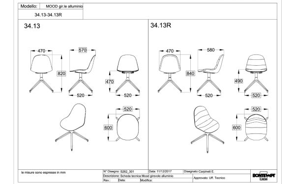 Стол MOOD SWIVEL CENTRAL LEG Bontempi - 5 - Stolbg.com