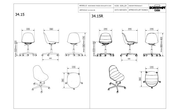 Стол MOOD SWIVEL GAS LIFT Bontempi - 4 - Stolbg.com