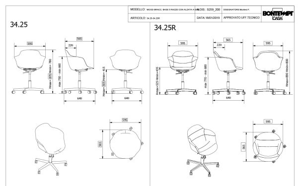 Стол MOOD SWIVEL GAS LIFT Bontempi - 5 - Stolbg.com