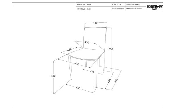 Стол NATA COVERED Bontempi - 8 - Stolbg.com