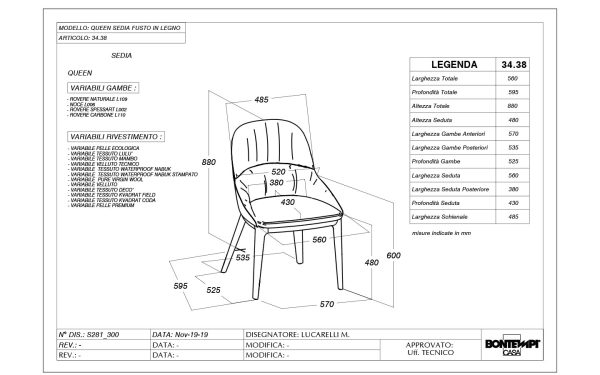 Стол QUEEN WOOD Bontempi - 5 - Stolbg.com