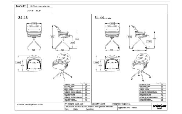 Стол SURI SWIVEL Bontempi - 5 - Stolbg.com