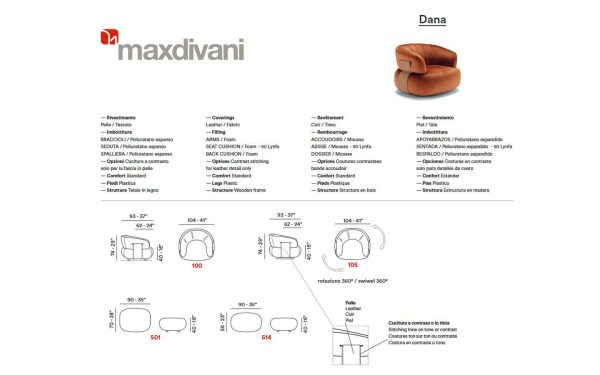 Кресло DANA Max Divani - 8 - Stolbg.com