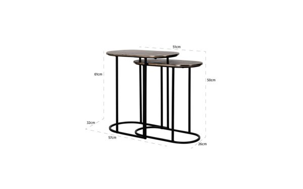Сет от 2 странични маси CHANDON Richmond - 5 - Stolbg.com