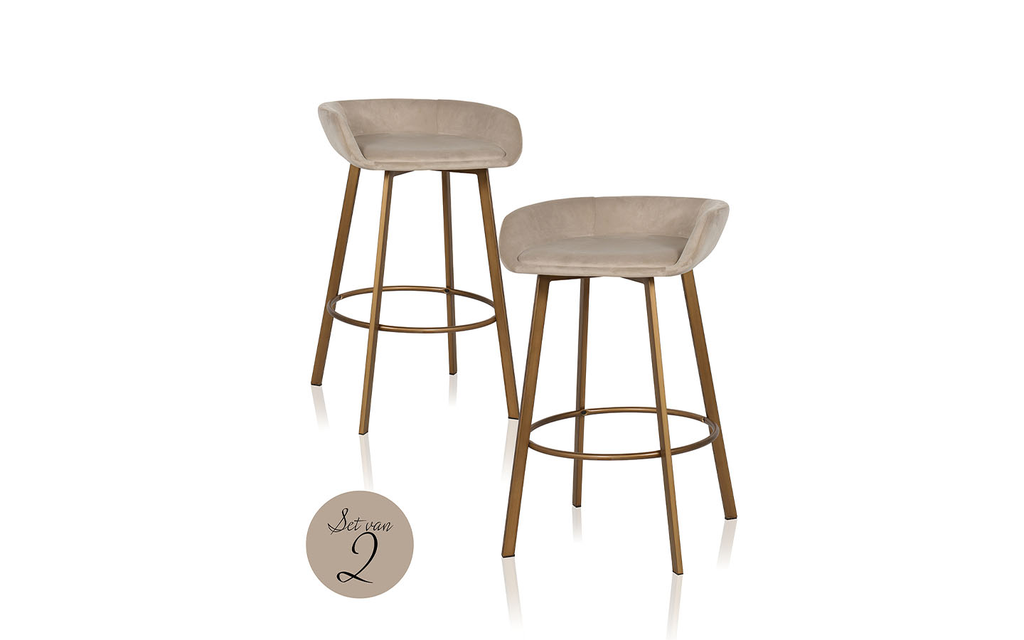 Бар стол CRESSIDA LOW BACK, Сет от 2 Richmond Interiors - 1 - Stolbg.com