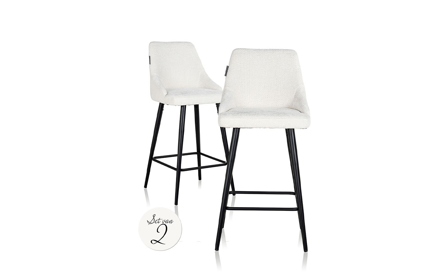 Бар стол BROOKE LOW WHITE UNICORN, Сет от 2 Richmond Interiors - 1 - Stolbg.com
