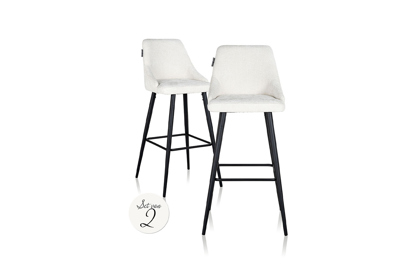 Бар стол BROOKE HIGH WHITE UNICORN, Сет от 2 Richmond Interiors - 1 - Stolbg.com