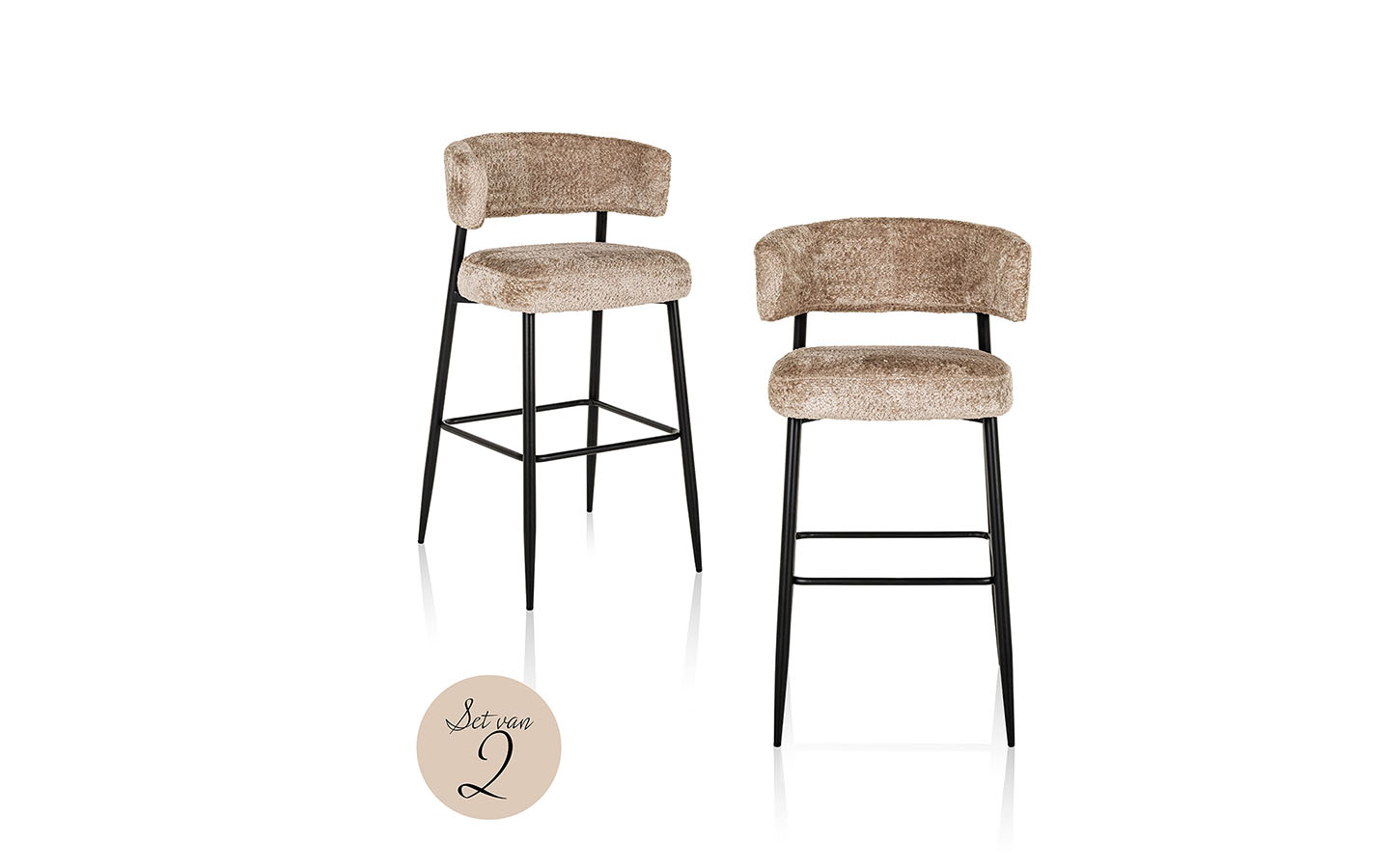 Бар стол ROCHELLE SHEEP NATURE, Сет от 2 Richmond Interiors - 1 - Stolbg.com